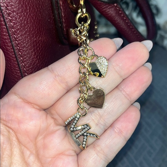 Michael Kors LOVE Burgundy Leather Tote/Crossbody Bag - Picture 16 of 16